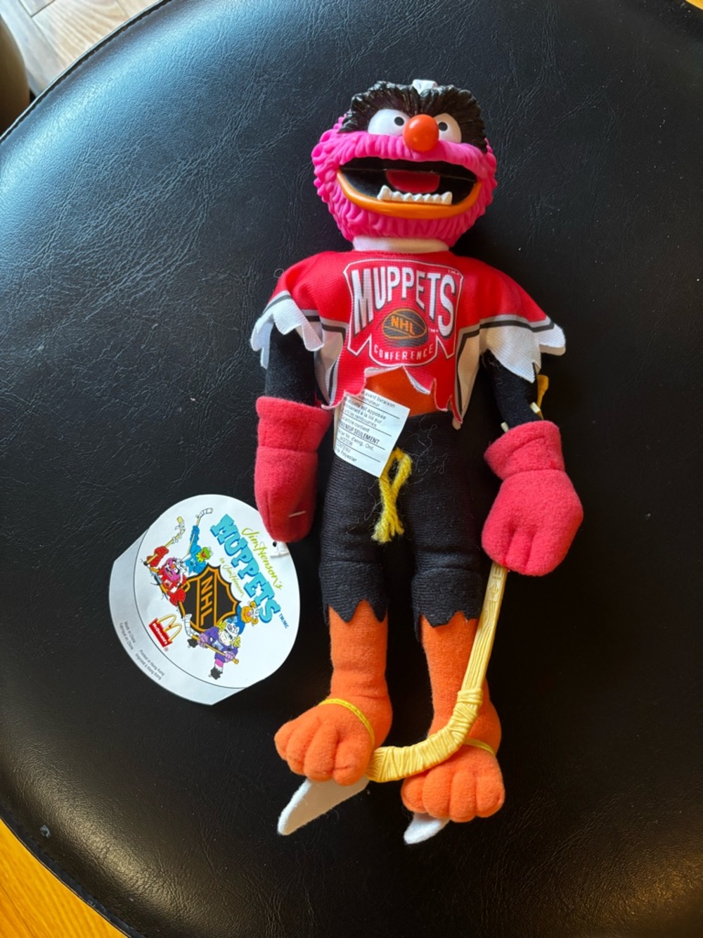 McDonald's Jim Henson's Muppets NHL Hockey Players Stuffed Animal W Tag 12" 1995